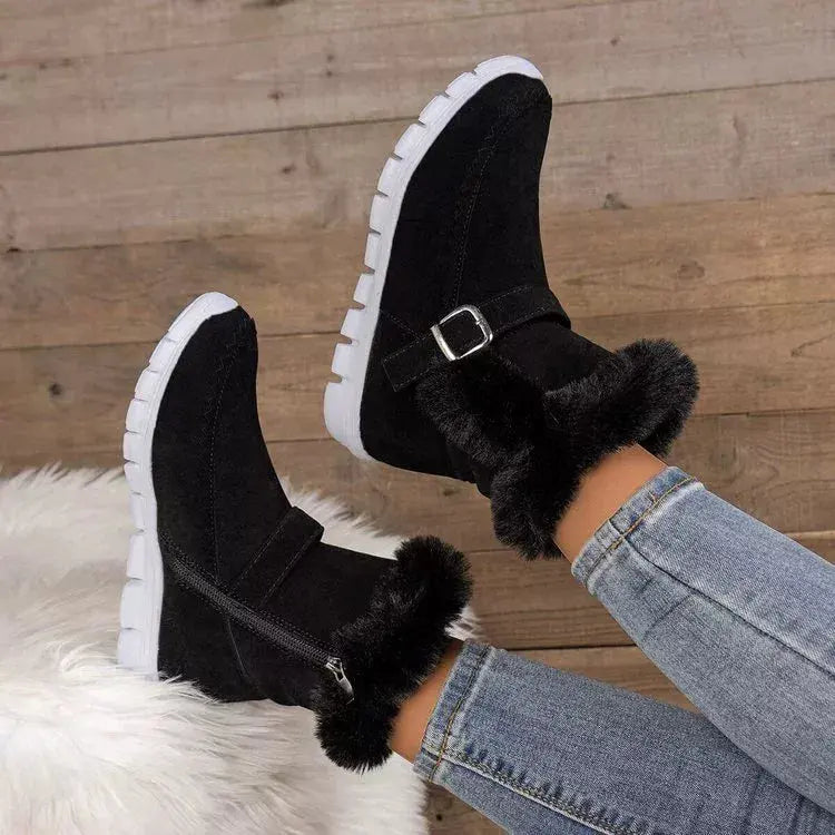 Faux Fur Trim Ankle Boots Simply Love