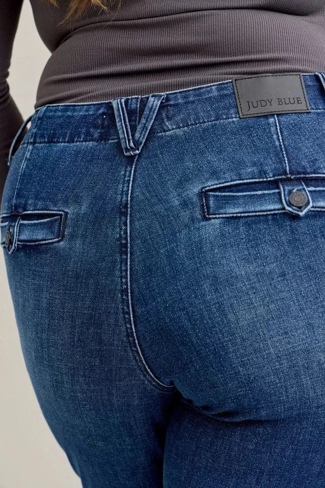 Judy Blue Full Size Mid Rise Bootcut Jeans with Welt Pockets Plus Size Coco’s Tee Boutique