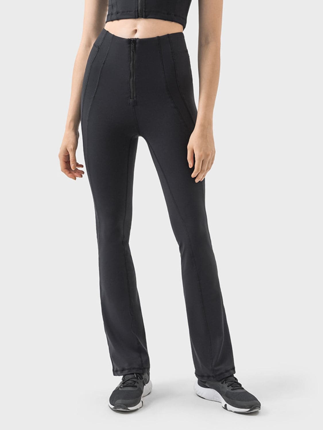 Zipper Detail High Waist Active Pants.