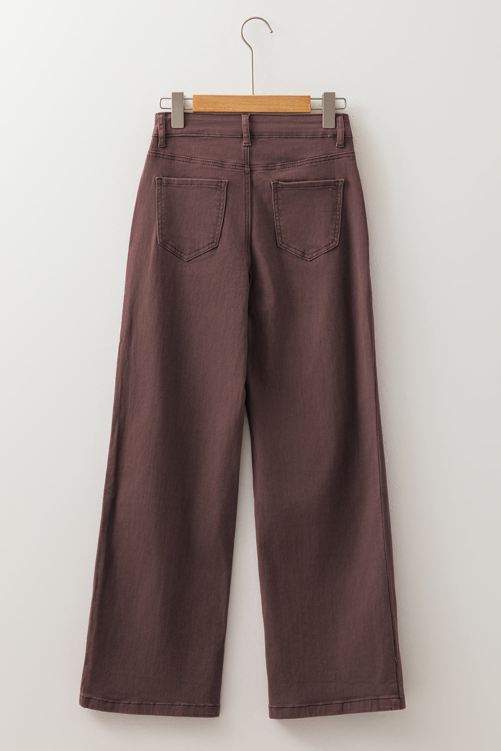 Coffee Loose Straight High Waist Solid Color Jeans Love Salve