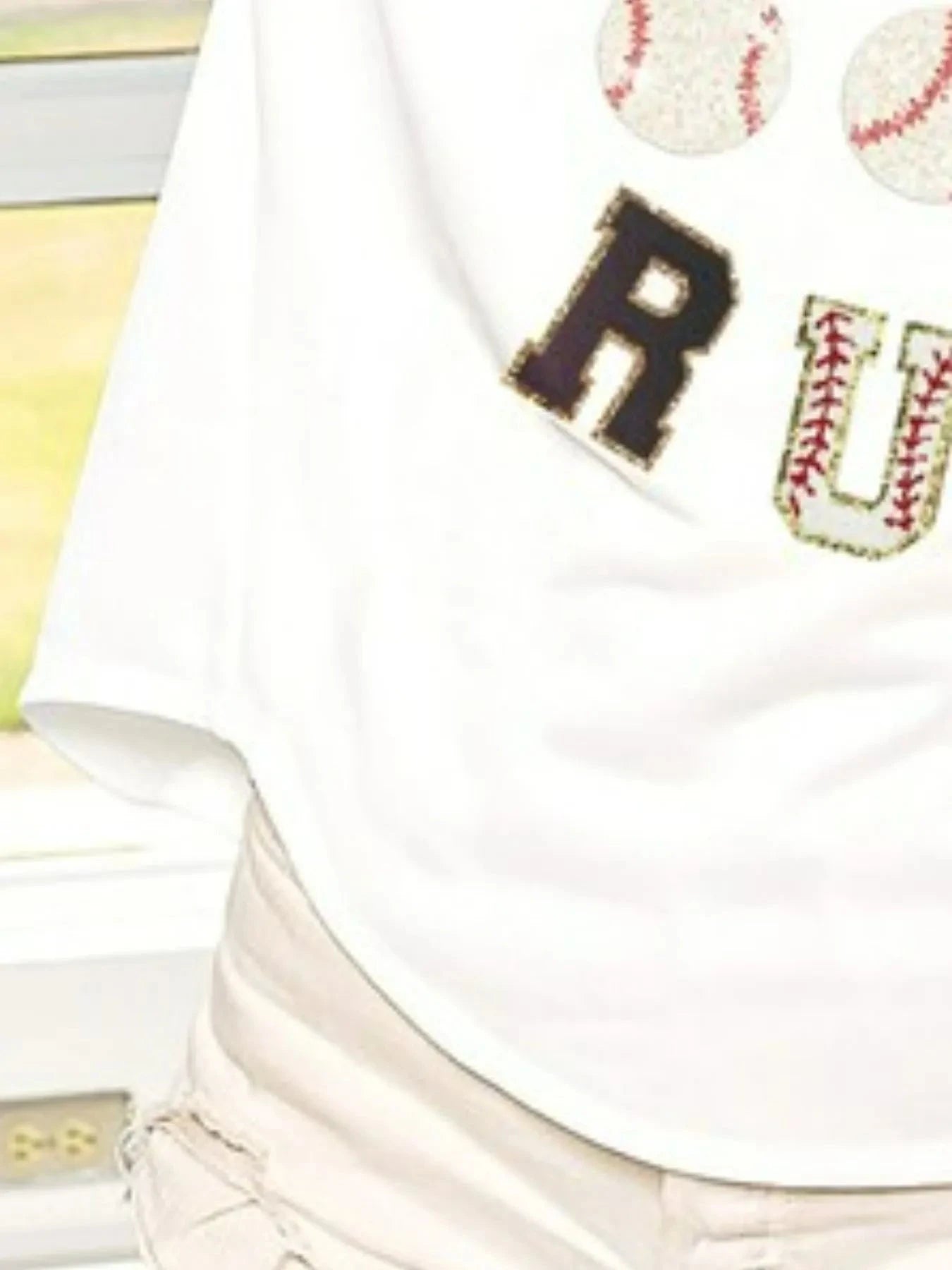 BiBi Baseballs Homerun Letter Washed Short Sleeve Top Coco’s Tee Boutique