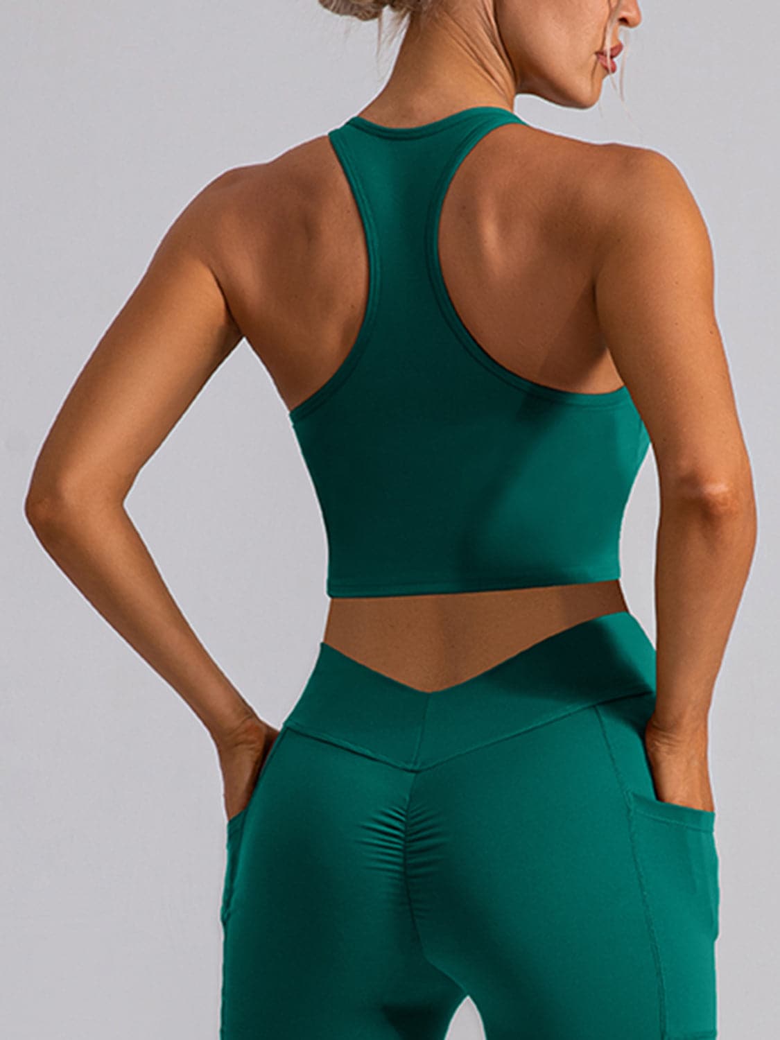 Square Neck Racerback Cropped Tank.