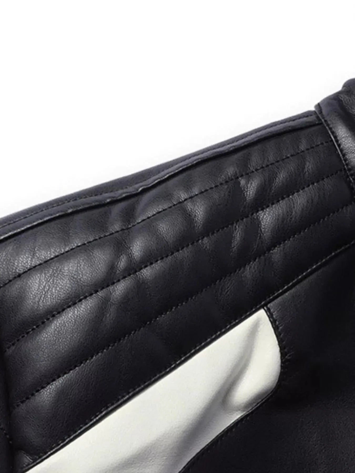 Men's Full Size Color Block Motorcycle Leather Jacket Plus Size Simply Love