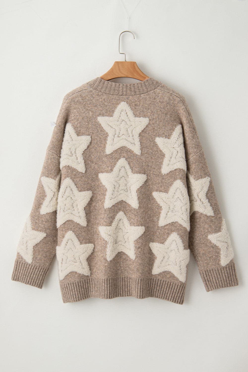 Star Button Up Long Sleeve Cardigan.