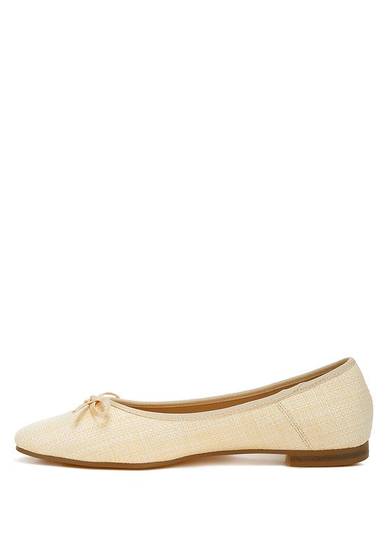 Elegant raffia ballet flats - bow detail