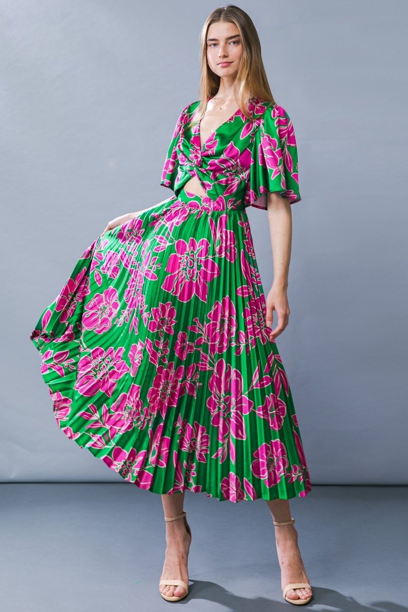 CERTIFIED CHARM WOVEN MIDI DRESS - Love Salve