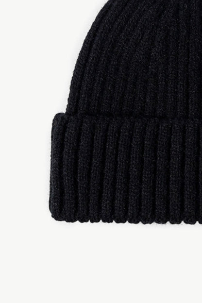 Rib-Knit Cuff Beanie.