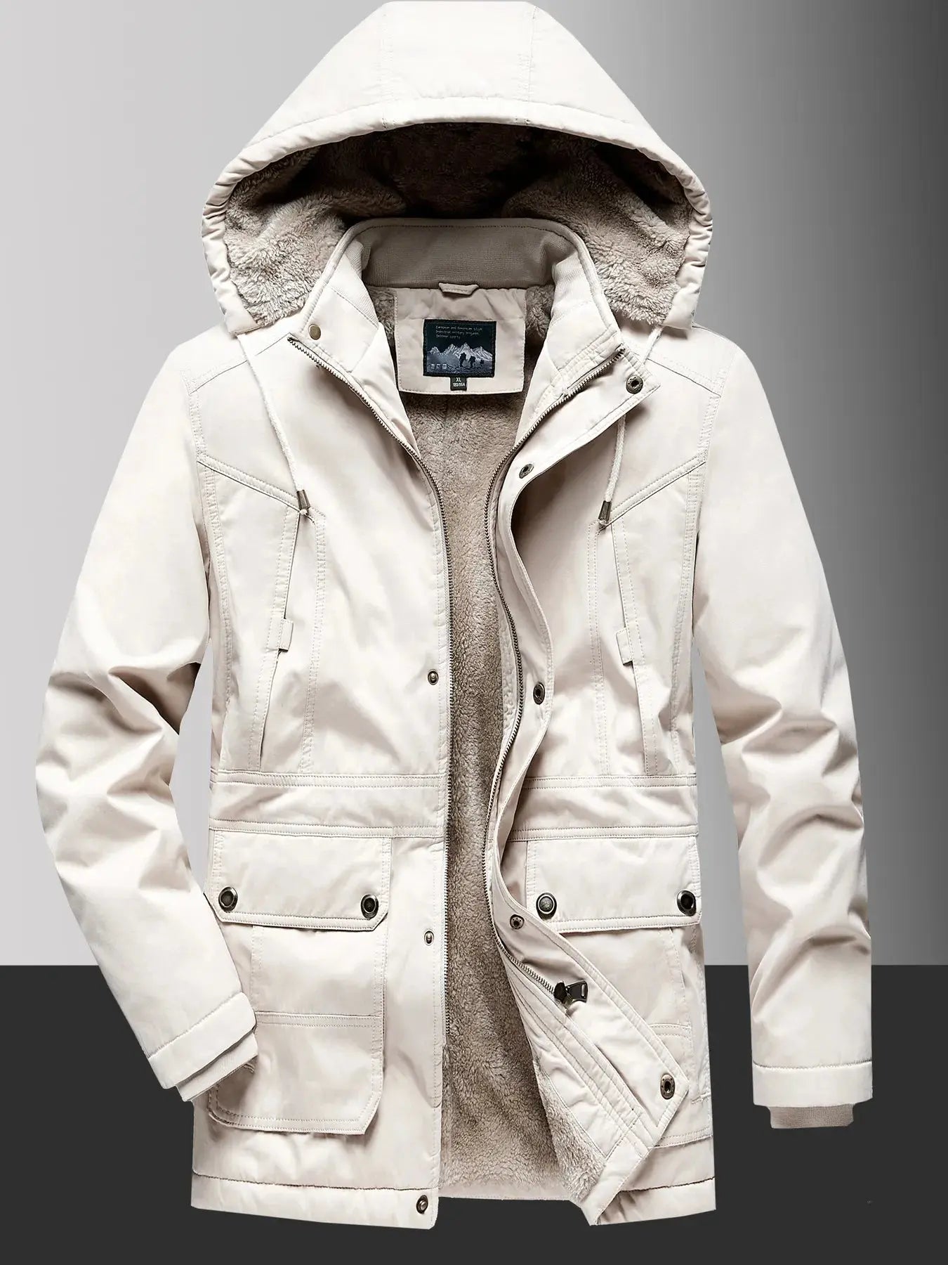 Men's Plus Size Fleece Lined Hooded Winter Coat Simply Love
