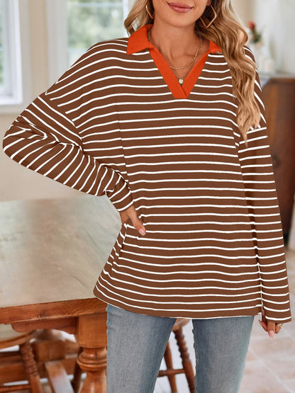 Chic striped long sleeve tee