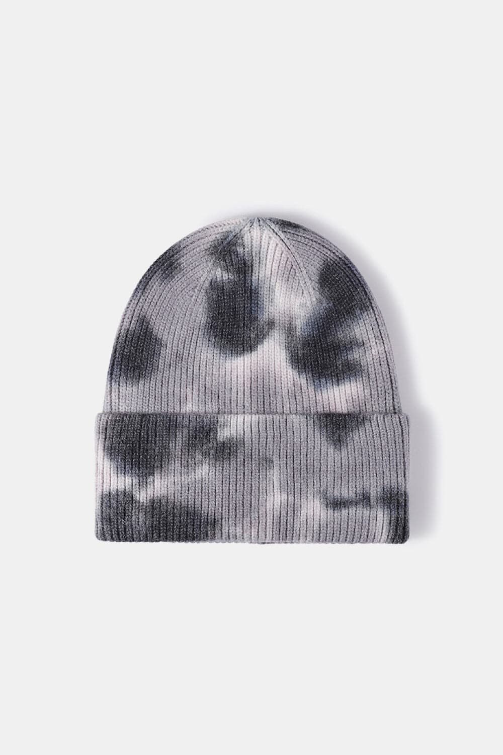 Tie-Dye Cuffed Rib-Knit Beanie Hat.