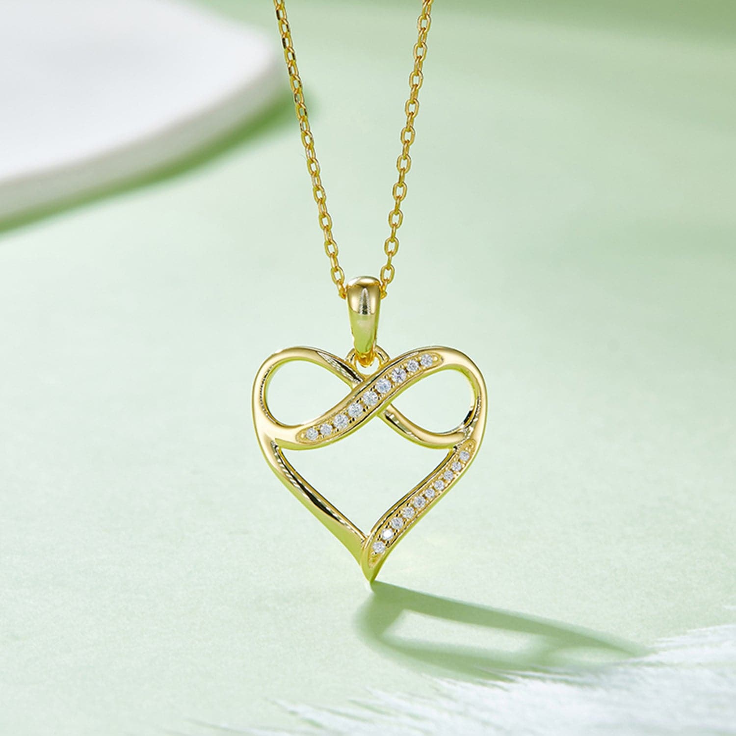 Moissanite 925 Sterling Silver Heart Necklace.