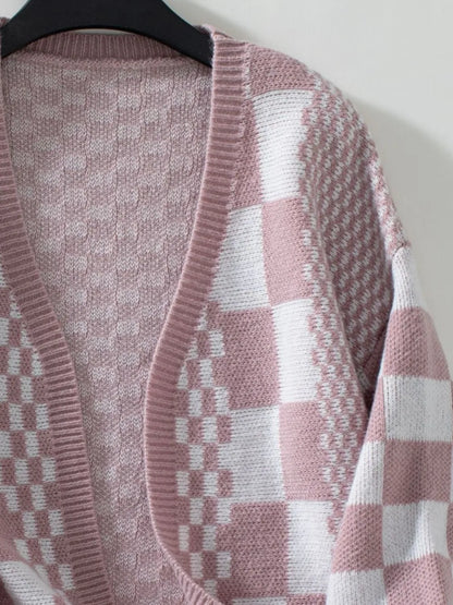 Double Take: Checkered Cardigan - Open Front