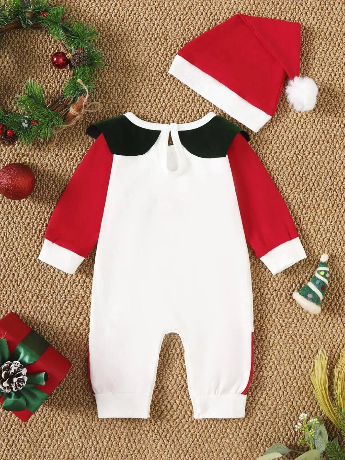 Children's 2-Piece Christmas-Themed Set with Jumpsuit and Santa Claus Hat Simply Love