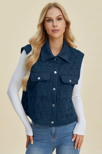 Double take pocketed vest coat