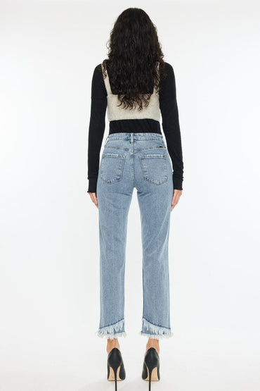 Kancan high rise raw hem jeans