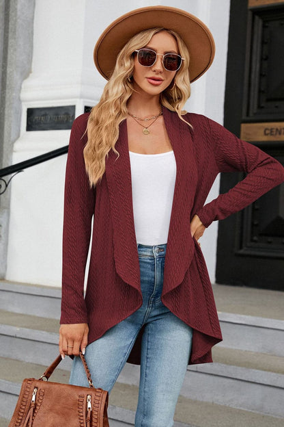 Open Front Long Sleeve Cardigan.