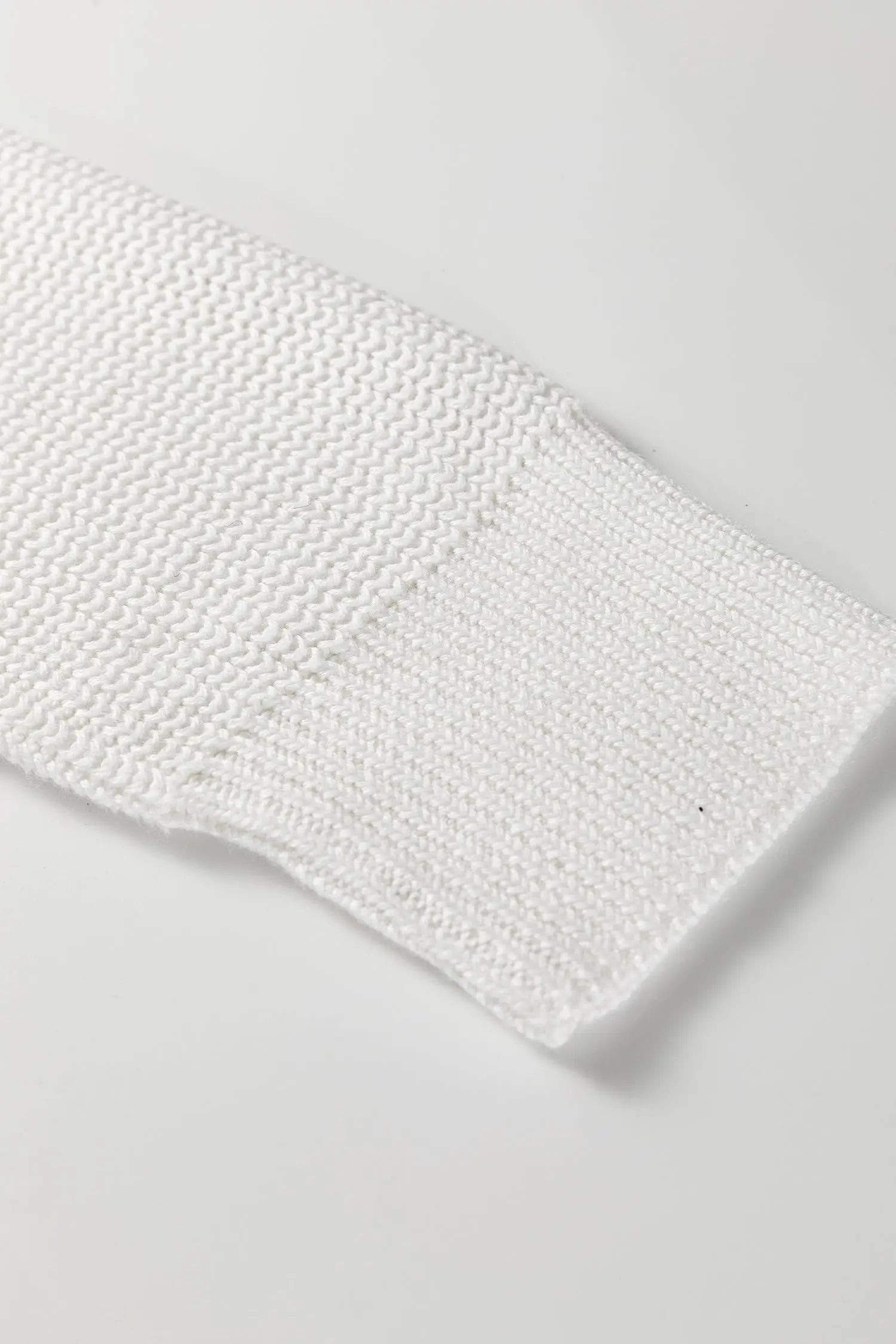 White Mix Texture Patchwork Knit Sweater With Contrast Stitch Mock Neck Dear-Lover Dropshipping