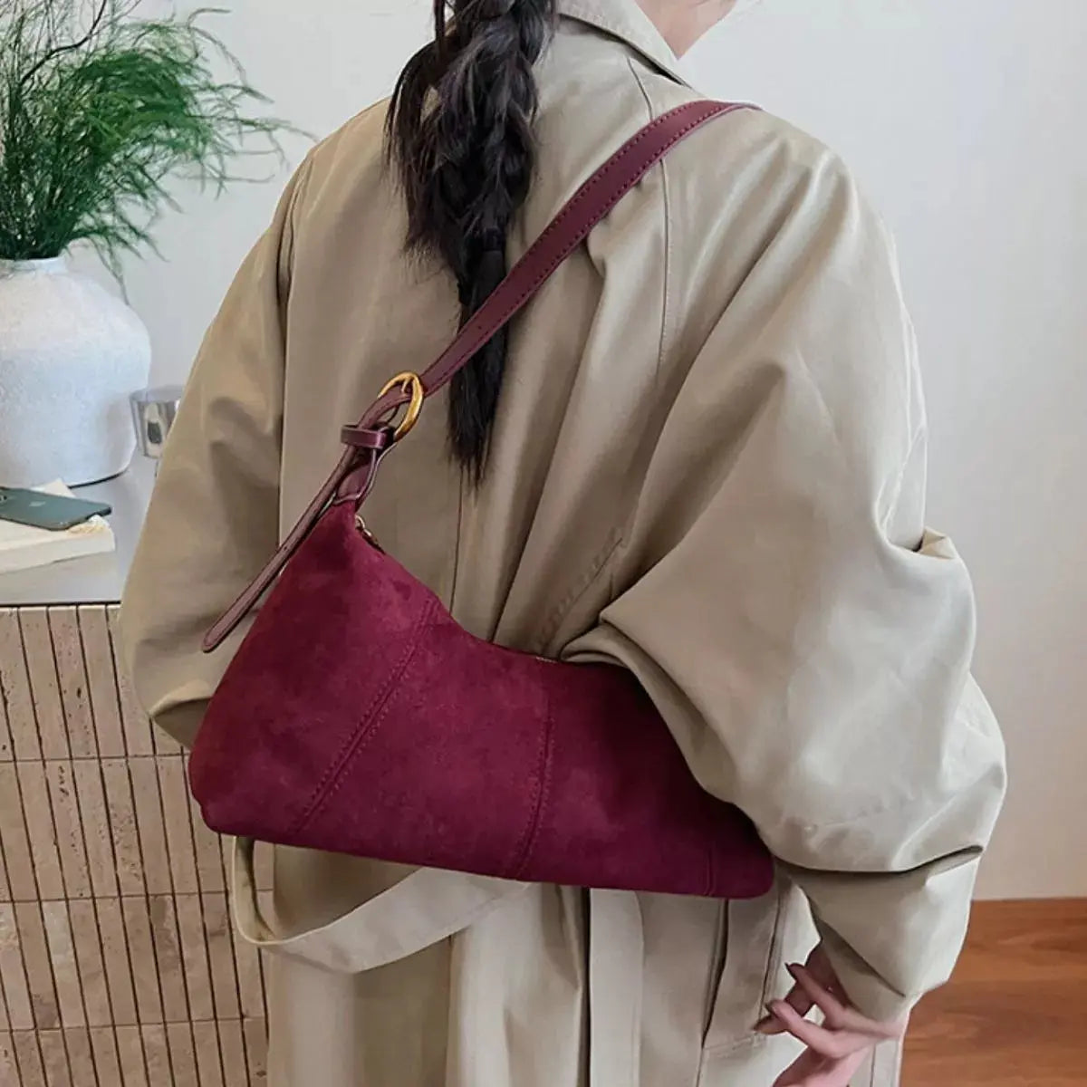 Lightweight Solid Color Shoulder Bag Simply Love