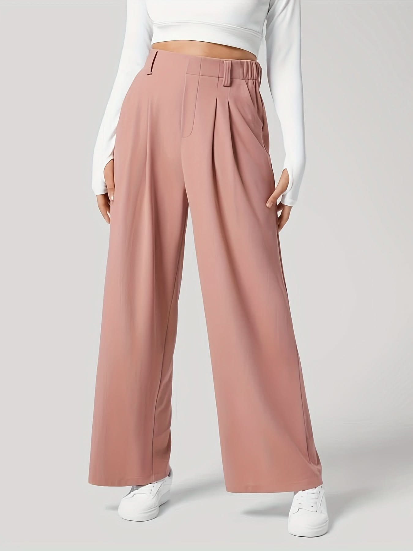 Comfy Wide Leg Trousers with Convenient Pockets