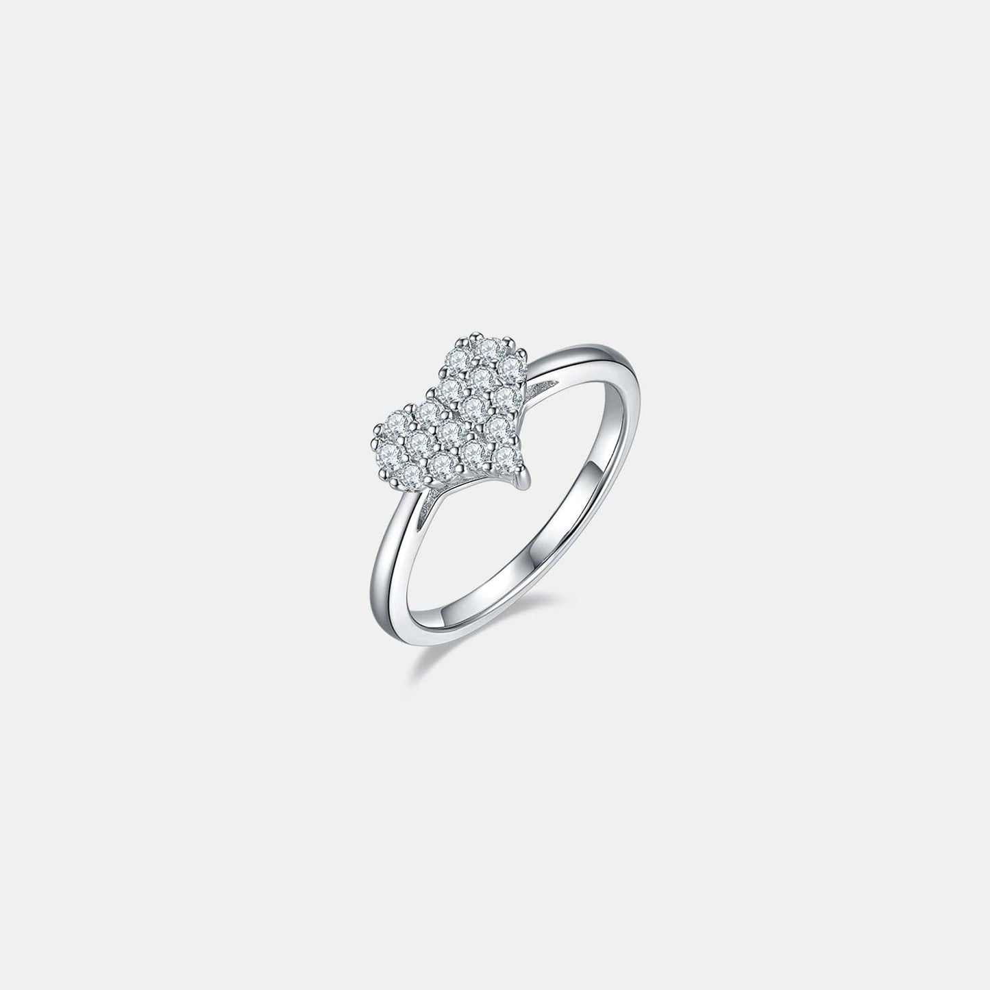 Moissanite 925 Sterling Silver Heart Ring.