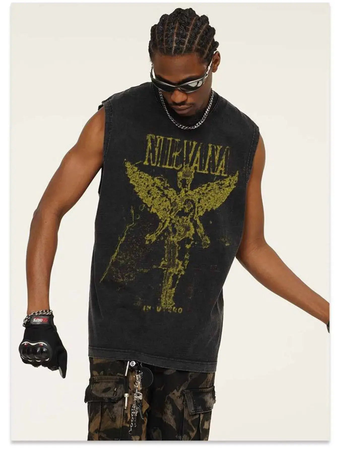 Men's Graphic Round Neck Tank Simply Love