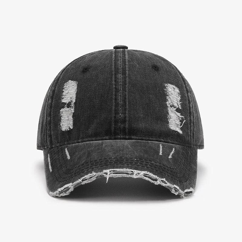 Distressed Adjustable Cotton Baseball Cap.