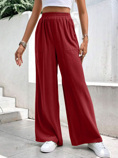 High-Rise Wide-Leg Trousers with Functional Pockets