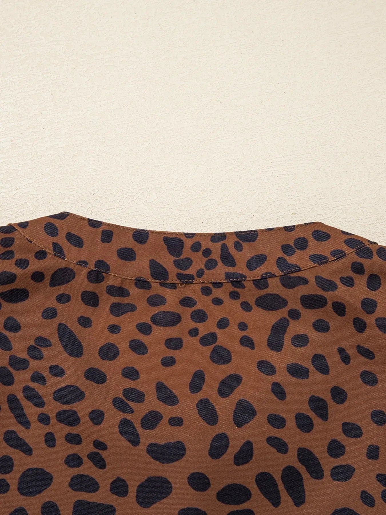 Leopard Print Ruffled Puff Sleeve Blouse Coco’s Tee Boutique