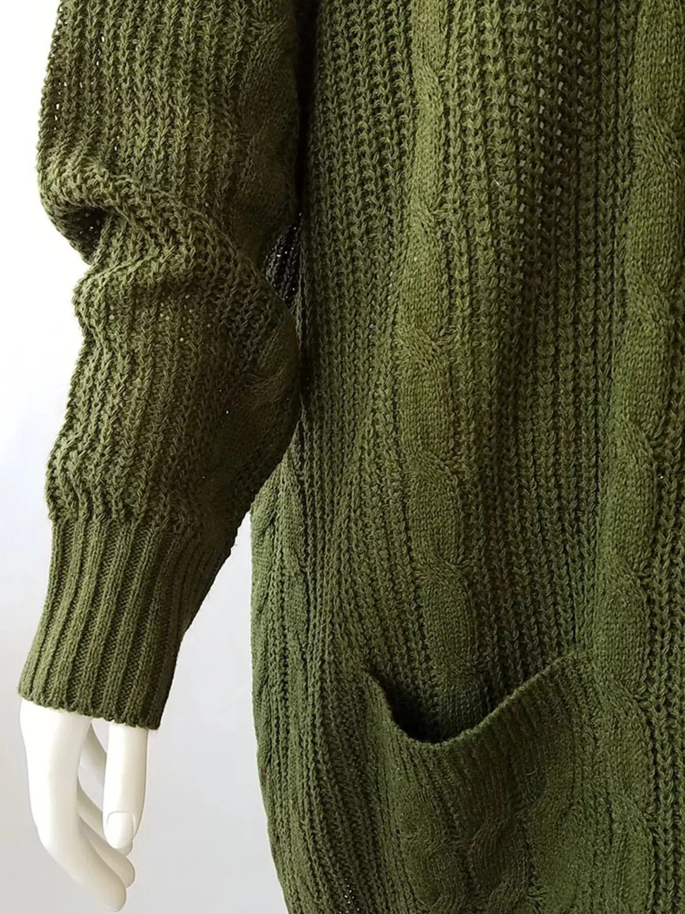 Full Size Chunky Knit Open Front Cardigan Plus Size Simply Love