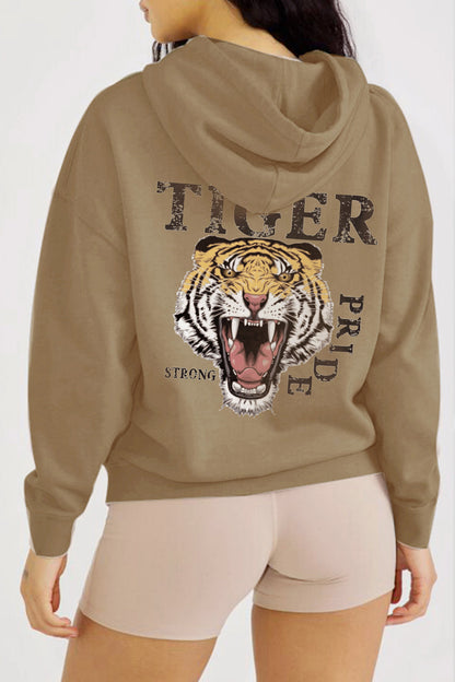 Simply Love Tiger Hoodie: Strong Pride Graphic