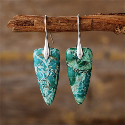 Natural Stone Geometric Shape Earrings.