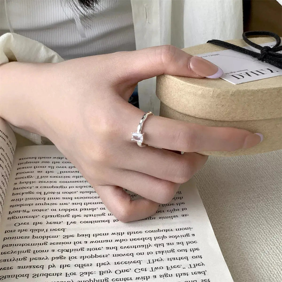 925 Sterling Silver Zircon Geometric Ring Simply Love