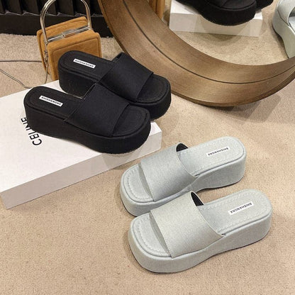 Open Front Platform Sandals.