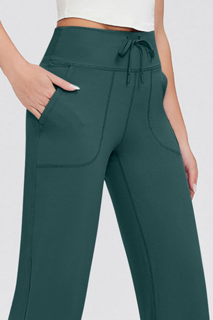 Essential Comfort Drawstring High Waist Pants with Pockets