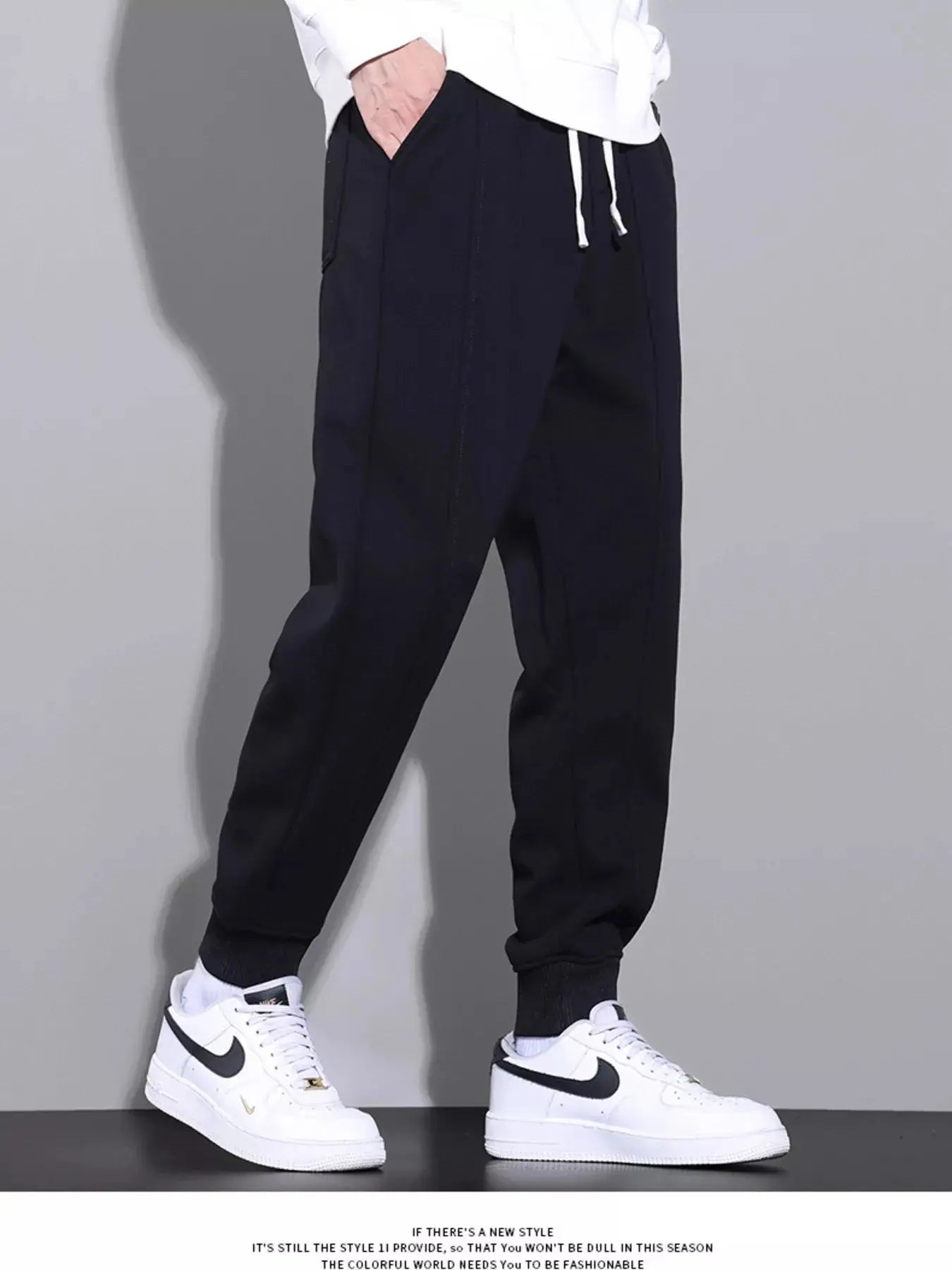 Men's Full Size Casual Drawstring Elastic Waist Ankle Cuffed Pants Plus Size Simply Love