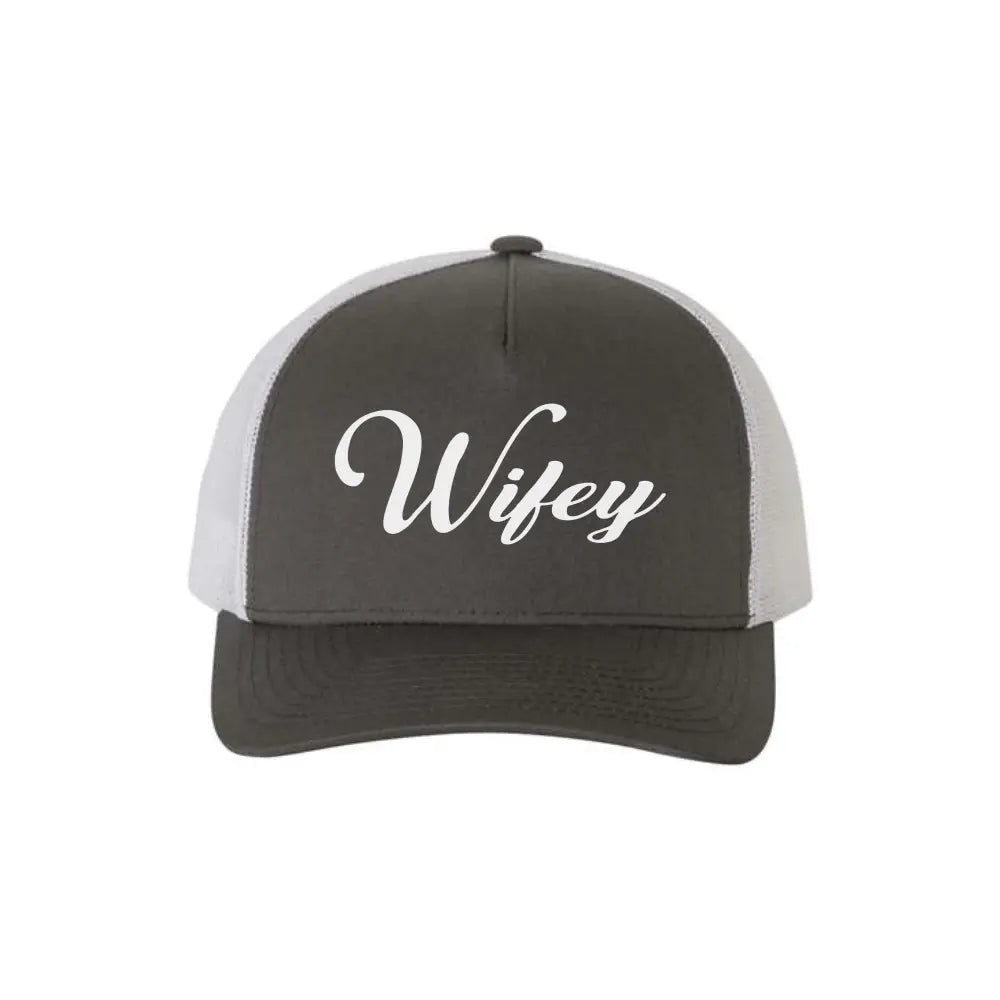 Embroidered Wifey Trucker Hat – Classic Mesh Cap for Wedding or Anniversary Adorb.co