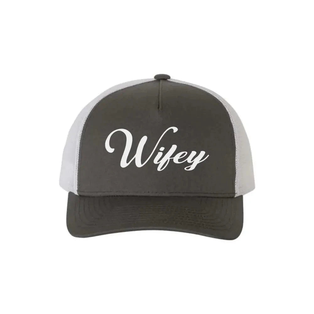 Embroidered Wifey Trucker Hat – Classic Mesh Cap for Wedding or Anniversary Adorb.co