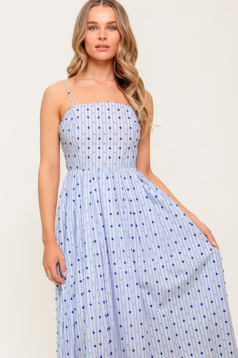 CHASE THE DAY WOVEN MIDI DRESS - Love Salve 
