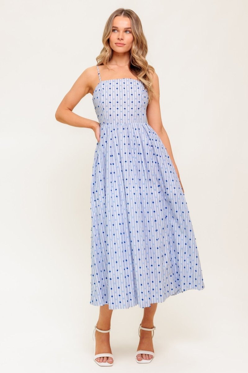 CHASE THE DAY WOVEN MIDI DRESS - Love Salve