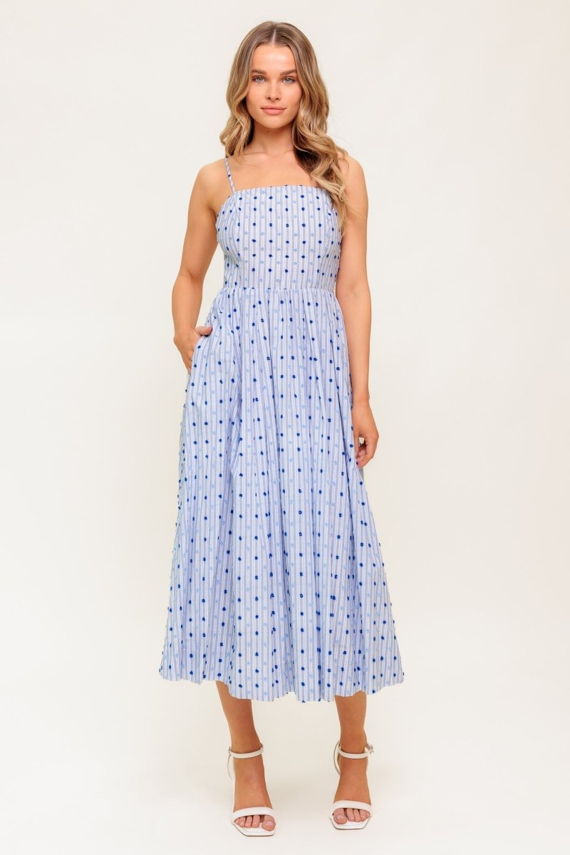 CHASE THE DAY WOVEN MIDI DRESS - Love Salve 