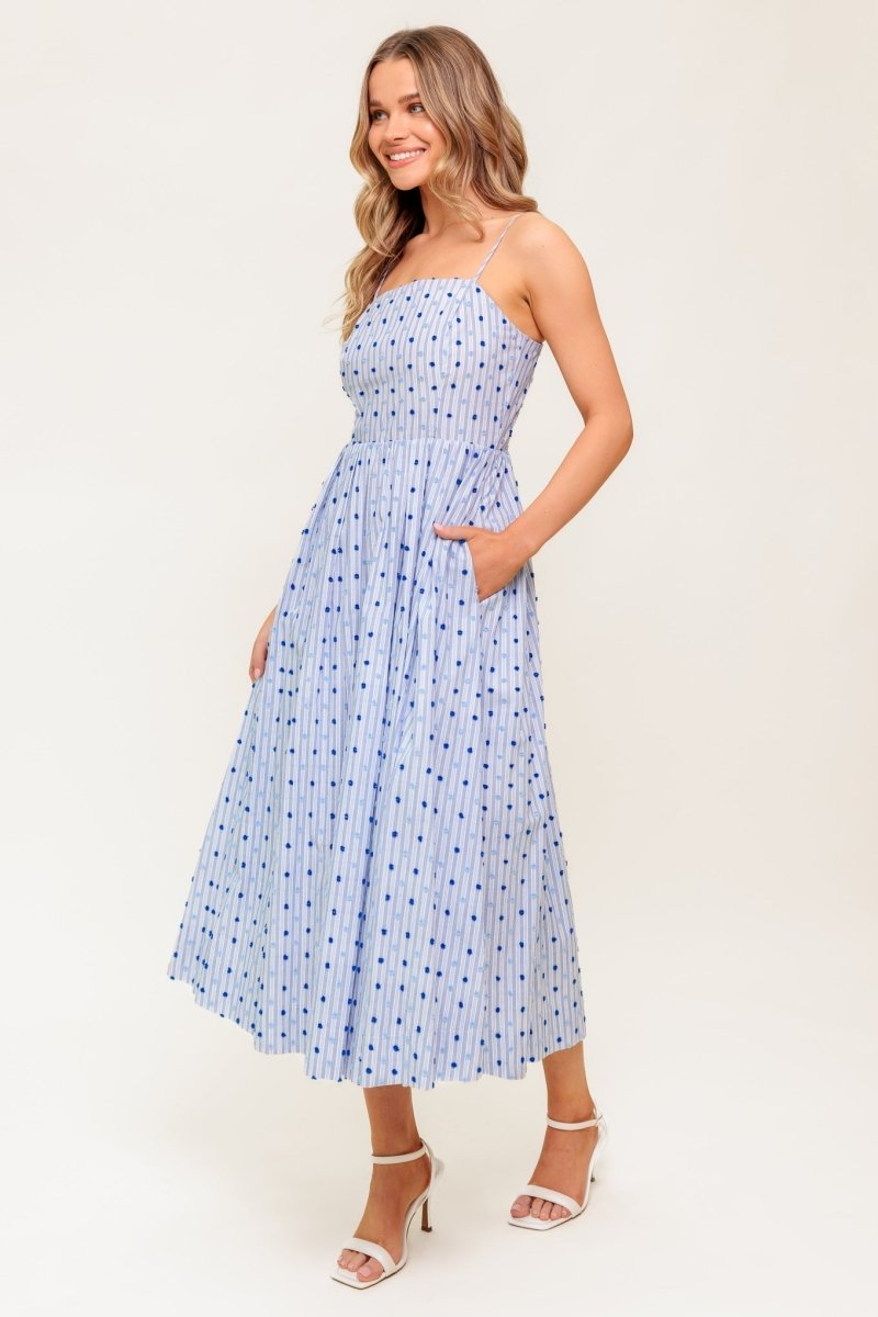 CHASE THE DAY WOVEN MIDI DRESS - Love Salve 