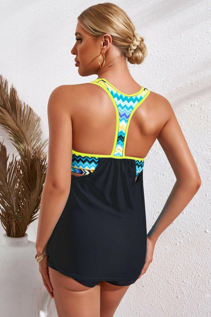 Chevron Stripe Racerback Swim Tank - Love Salve