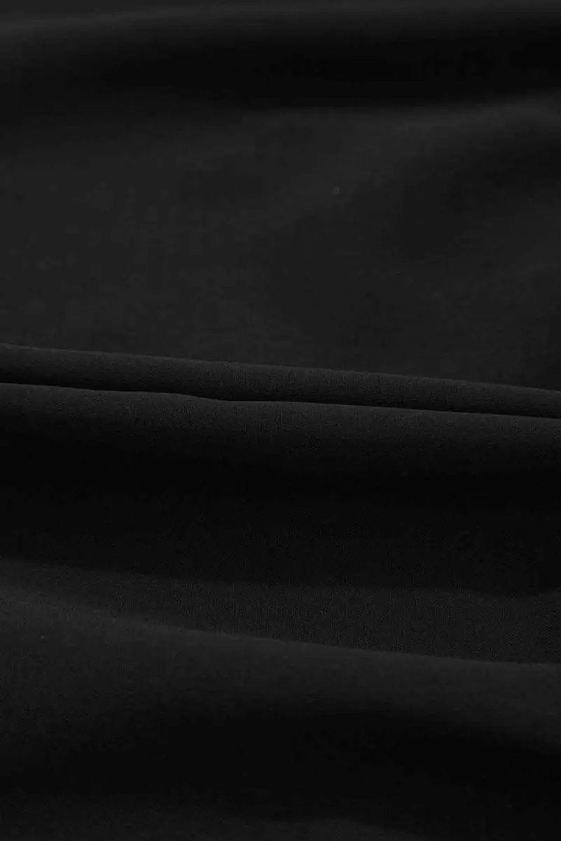 Chic Black Peplum Blouse with Puff Sleeves and Bowknot Detail - Love Salve 