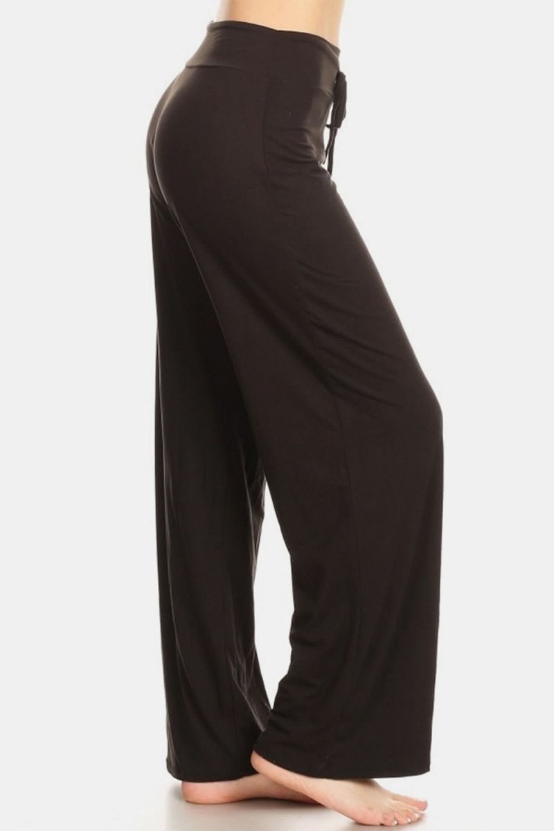 Chic High Waist Wide Leg Drawstring Trousers - Love Salve 