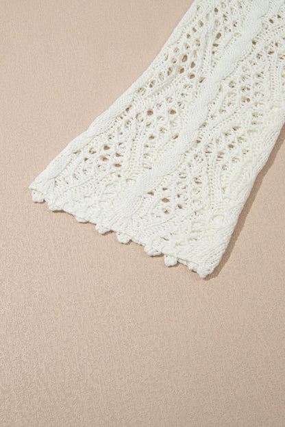 Chic White Knit Hooded Beach Cover - Up for Trendy Summer Style - Love Salve
