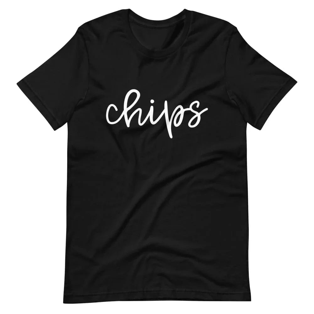 Adorb.co Chips Tee, a white cotton graphic t-shirt featuring a fun chips design, perfect for casual wear and expressing your 