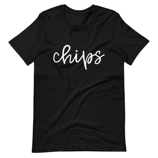 Adorb.co Chips Tee, a white cotton graphic t-shirt featuring a fun chips design, perfect for casual wear and expressing your 