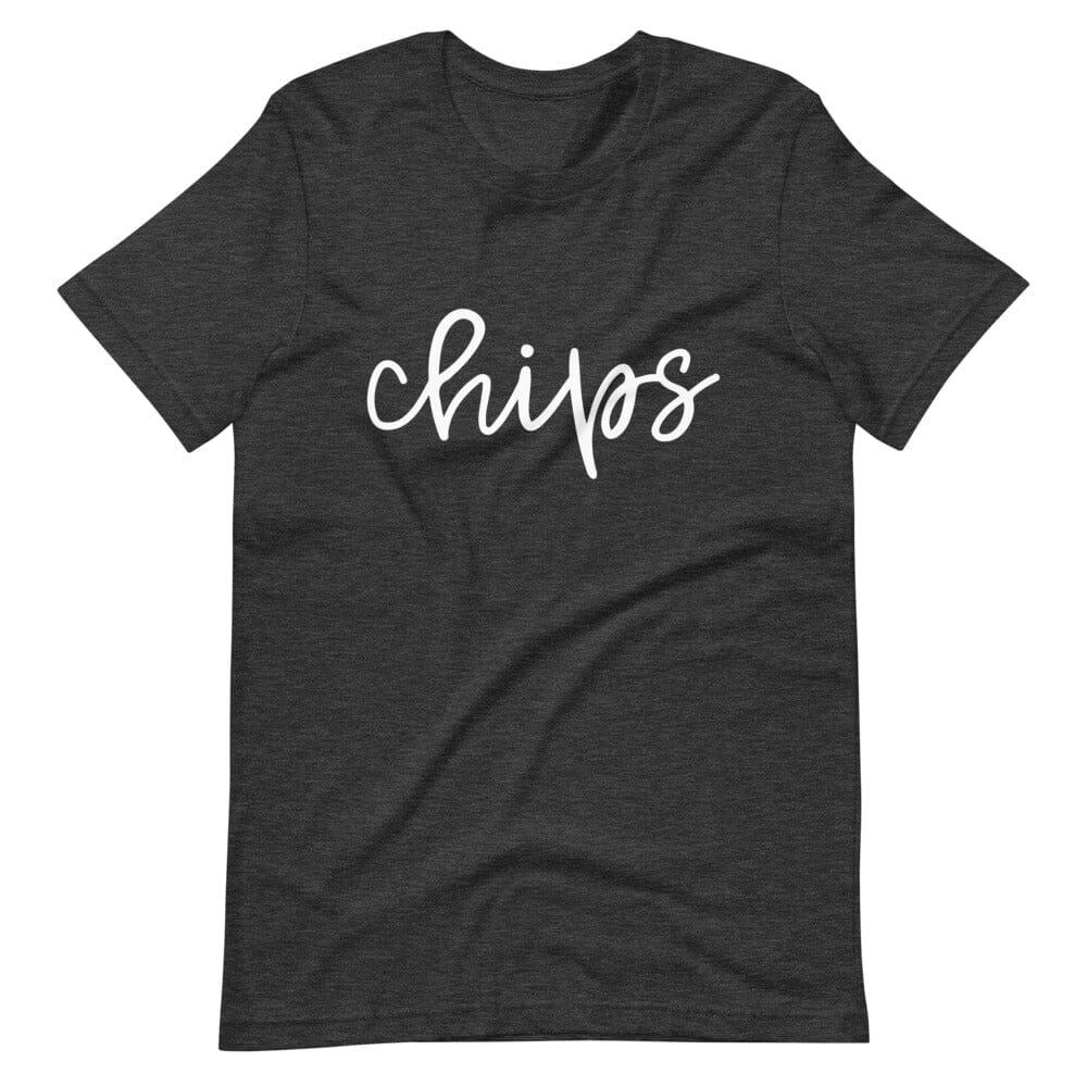 Close-up of the Adorb.co Chips Tee graphic, showcasing the detailed and humorous chips design on soft, breathable cotton.