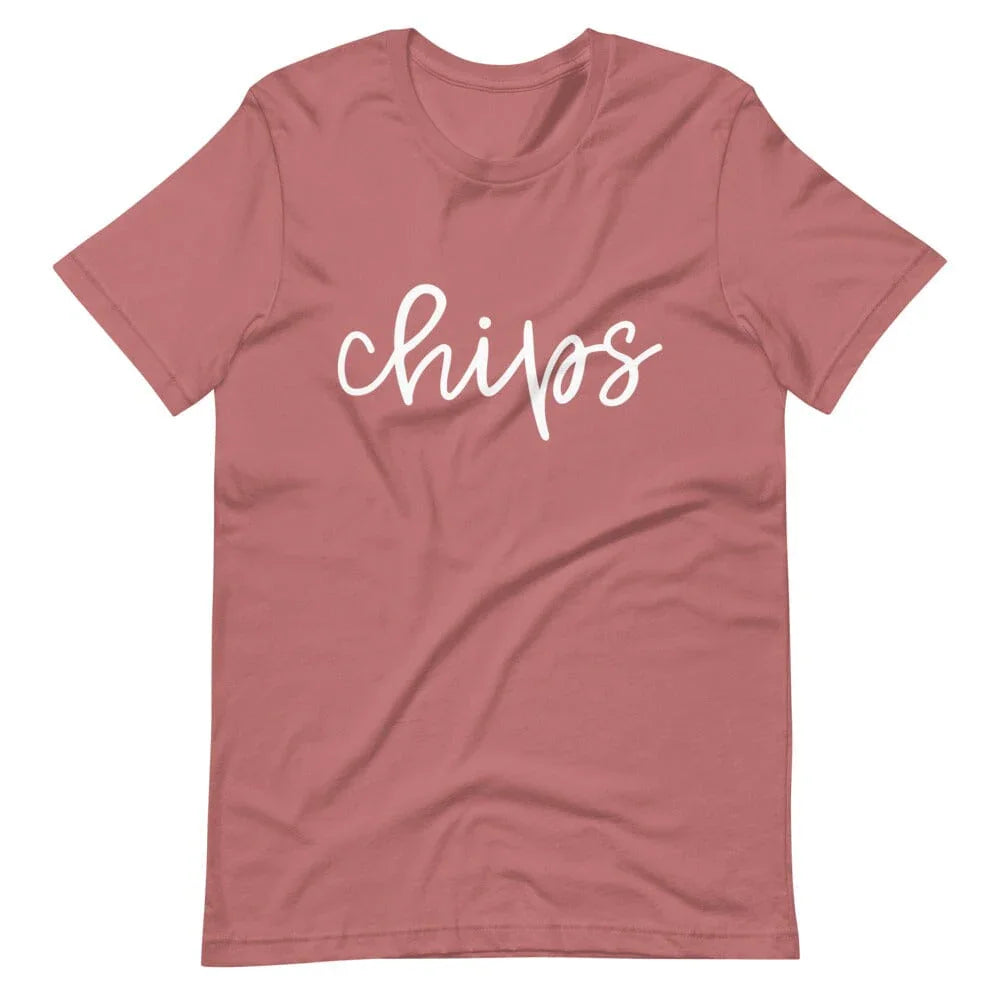Model wearing the Adorb.co Chips Tee, demonstrating its comfortable fit and versatile style for everyday casual wear.