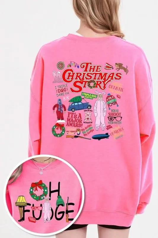 Christmas Movie Story Graphic Fleece Sweatshirts - Love Salve 